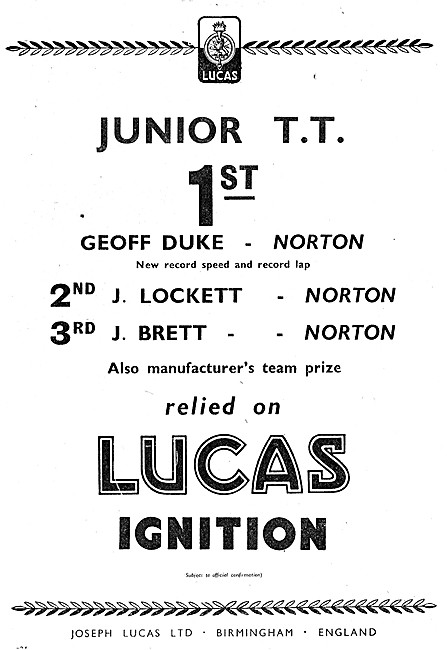 Lucas Motor Cycle Ignition Equipment                             