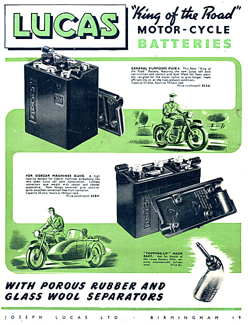 Lucas Motor Cycle Batteries - Lucas Electrical Products          