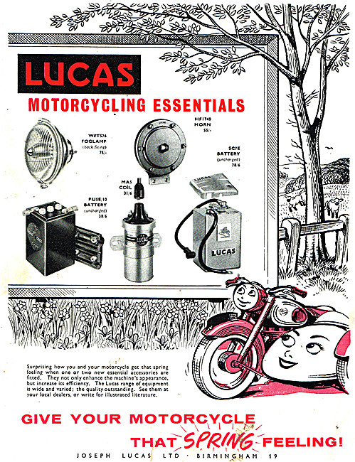 Lucas Electrical Motor Cycle Parts & Accessories                 