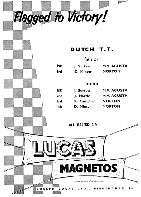 Lucas Motor Cycle Batteries - Lucas Magnetos                     