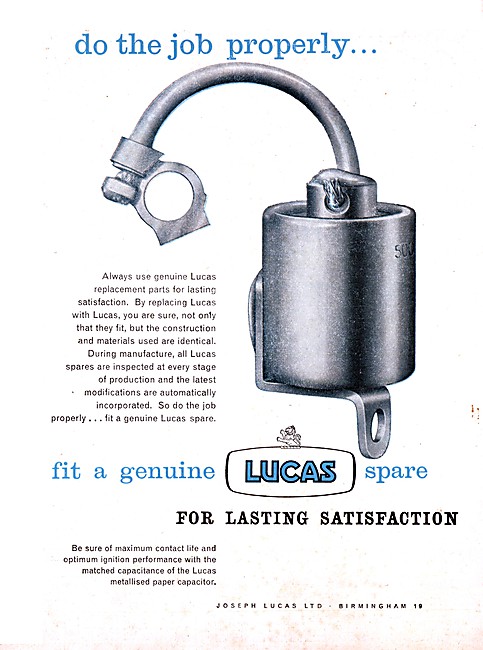 Lucas Motor Cycle Ignition Capacitor                             