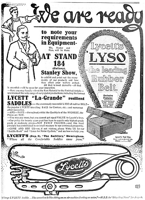 Lycett Motor Cycle Saddles 1909                                  