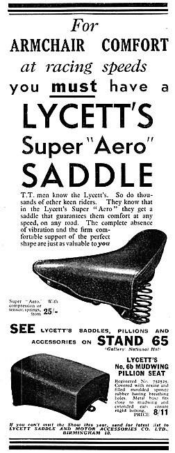 Lycett Super Aero Motor Cycle Saddles                            
