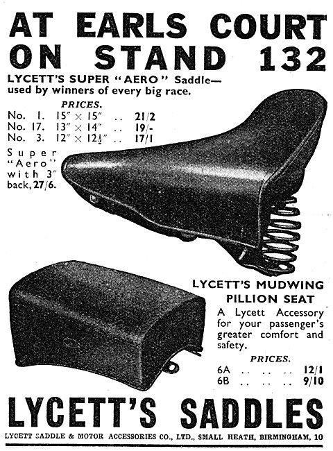 1937 Lycett Mudwing Motor Cycle Pillion Seat                     