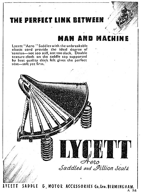 Lycett Aero Motor Cycle Saddles & Pillion Seats                  