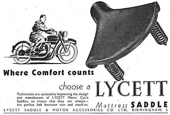 Lycett Motor Cycle Saddles - Lycett Mattress Saddle              