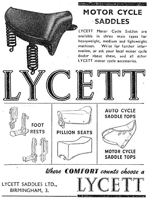 Lycett Motorcycle Saddles - Lycett Matress Saddles               