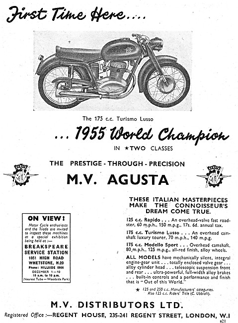 1955 MV Agusta 175 Turismo Lusso                                 