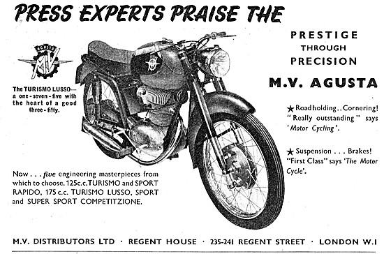 MV Agusta Motor Cycles 1956                                      