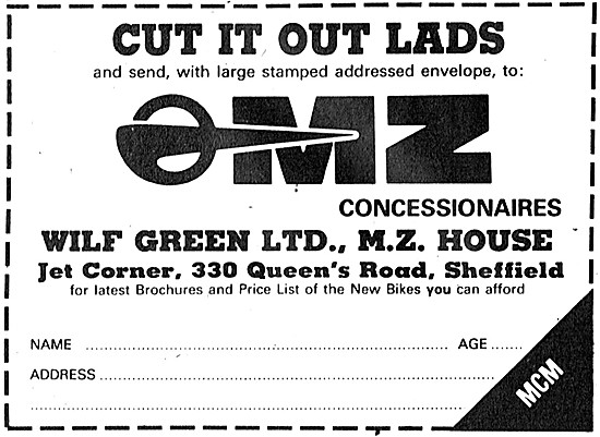 MZ Motor Cycles Wilf Green                                       