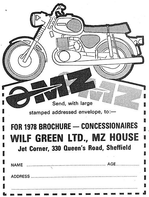 1979 MZ Motor Cycles - Wilf Green MZ Concessionaires             