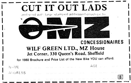 1980 MZ Motor Cycles - Wilf Green Concessionaires                