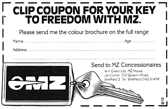MZ Motor Cycles 1980 Advert                                      