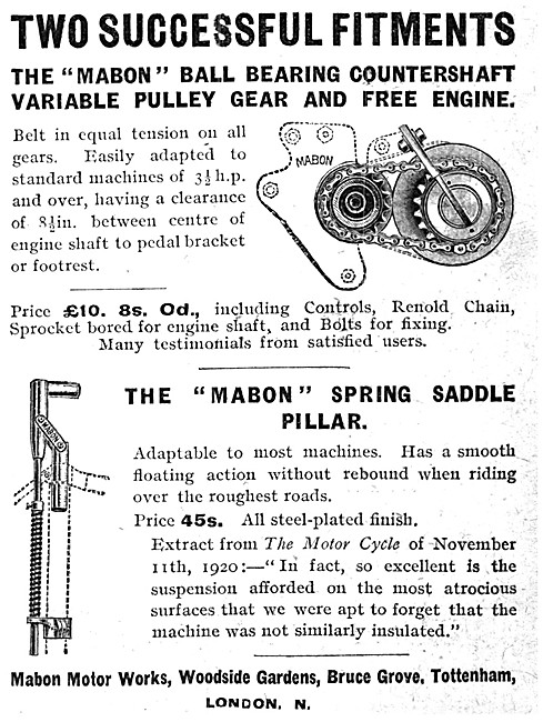 Mabon Spring Saddle Pillar - Mabon Countershaft Variable Pulley  