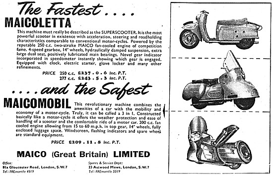 1957 Maicoletta Motor Scooters - Maicomoble Motor Scooter        