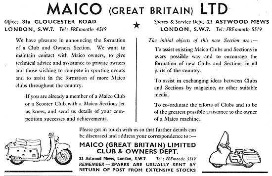 1958 Maico Motor Scooters - Maico Owners Club                    