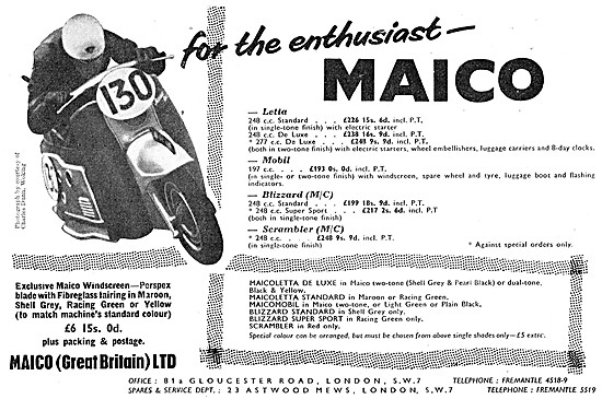 Maico Motor Scooters - Maico Letta - Maico Mobil - Maico Blizzard