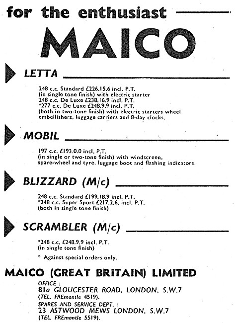 Maico Letta - Maico Mobil - Maico Blizzard - Maico Scrambler     