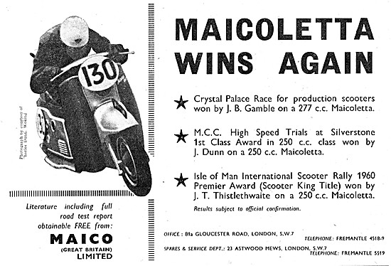 Maicoletta 277 cc Motor Scooter                                  