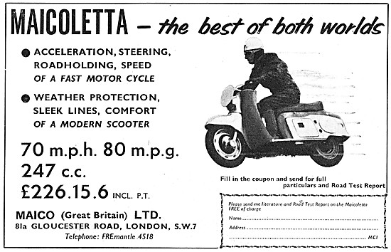 1961 Maicoletta 250 cc Motor Scooters - Maico                    