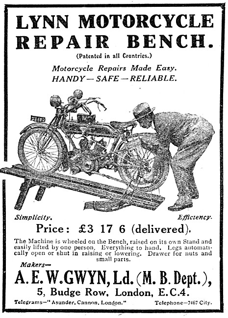 1920 Lynn Motor Cycle Repair Bench                               