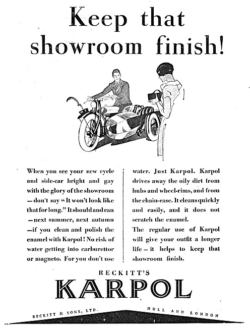 Reckitt's Karpol Polish 1928                                     
