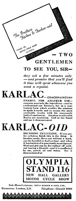 Karlac Coachpainters Enamel - Karlac-Oid Brushing Cellulose      