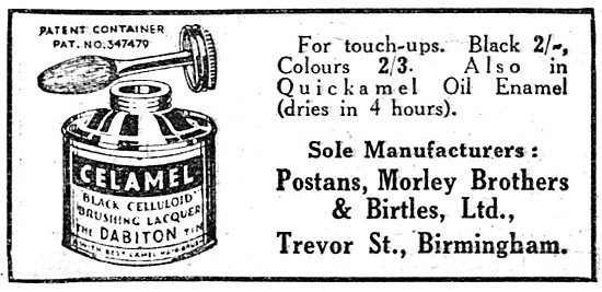Celamel Dabiton Touch Up Paint 1931 Advert                       