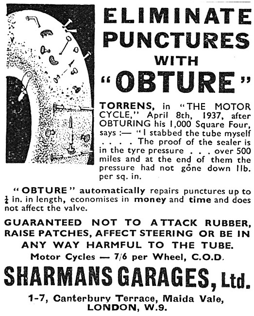 Obture Puncture Preventer 1937 Advert                            