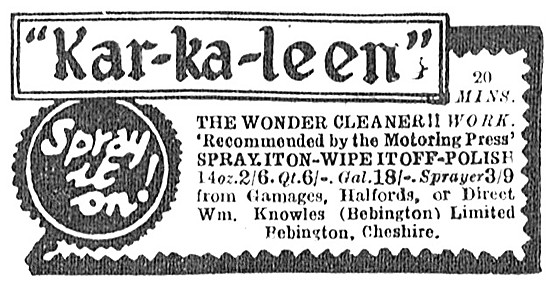 Knowles Kar-Ka-Leen Spray-On Motor Cycle Polish                  
