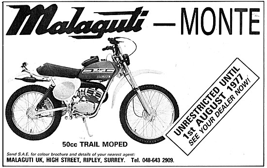 1977 Malaguti 50 cc Trail Moped                                  