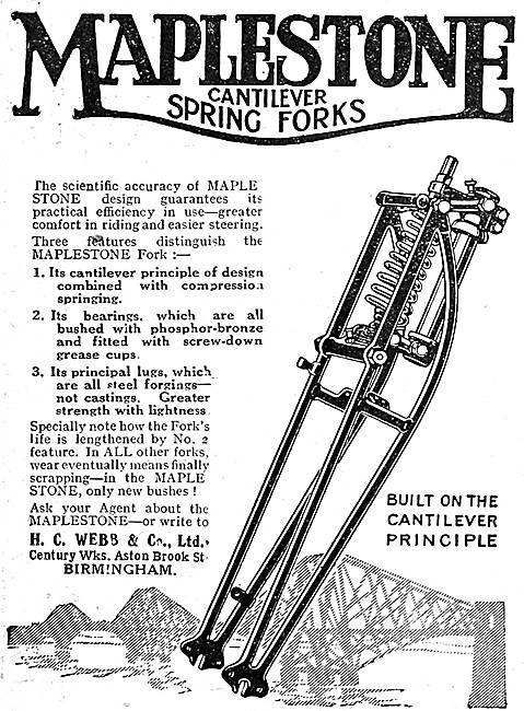 Maplestone Cantilever Motor Cycle Spring Forks                   