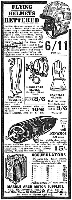 Marble Arch Motor Cycle Parts & Accessories 1927                 