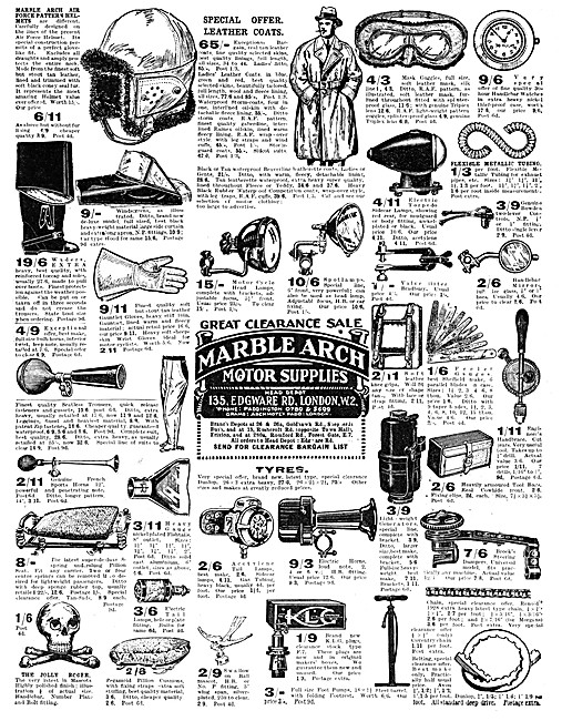 Marble Arch Motor Cycles Parts & Accessories 1928 Catalogue Items