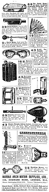 Marble Arch Motor Cycles Sales & Parts 1929                      