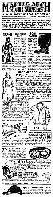 Marble Arch Motor Cycle Clothing By Mail Order 1931              