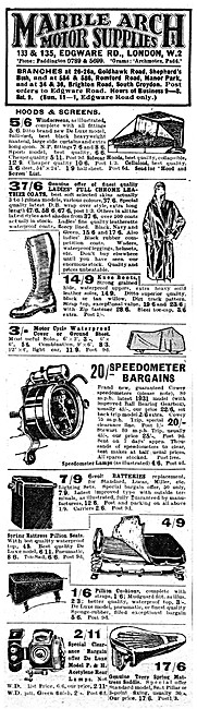 Marble Arch Motor Cycles Sales & Accessories Stockists. 1931     