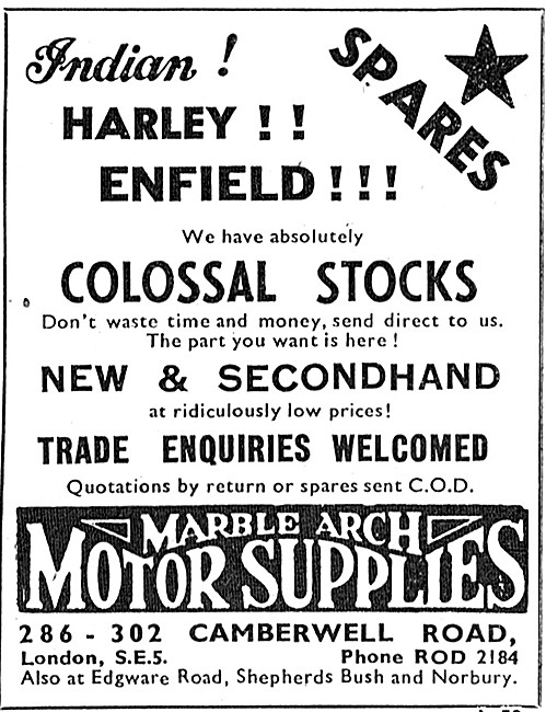 Marble Arch Motor Cycle Sales                                    