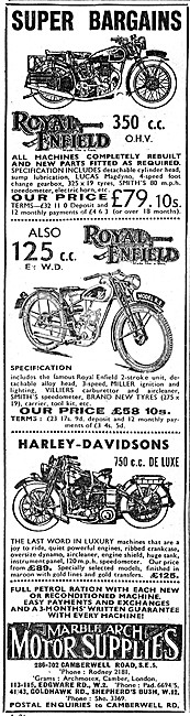 Marble Arch Ex WD Motor Cycle Sales - Harley-Davidson            