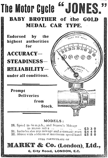Jones Motor Cycle Speedomoter - Jones Speedomoter                