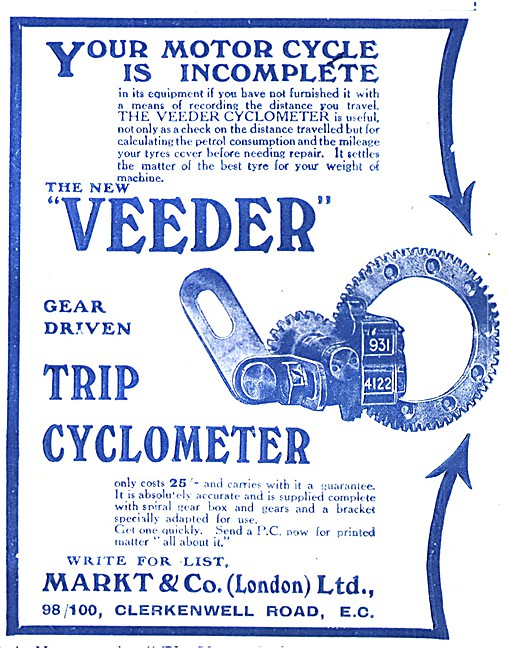 Jones Instrument Speedomoter - Veeder Trip Cyclometer.           