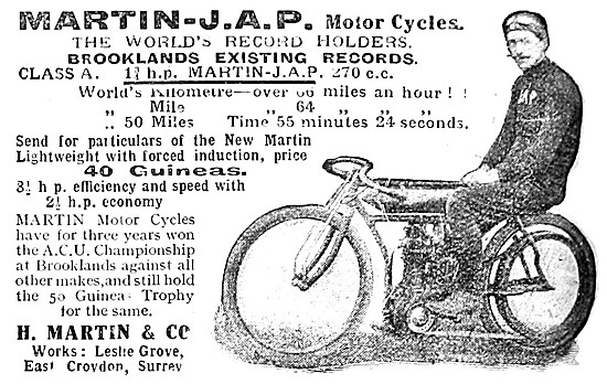 Martin-JAP Motor Cycles                                          