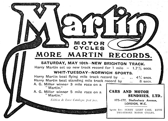 1913 Martin Motor Cycles                                         