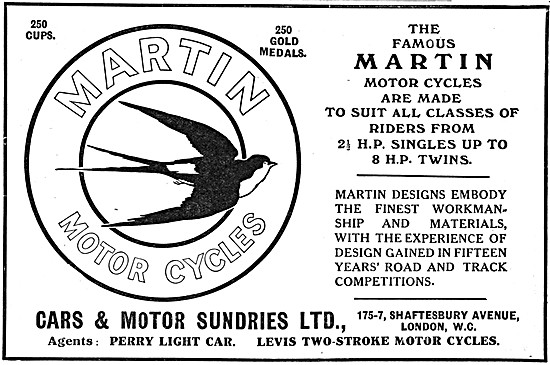 The Martin Motor Cycle Range For 1913                            