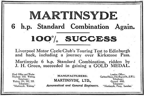 Martinsyde 6 HP Motor Cycle 1921                                 