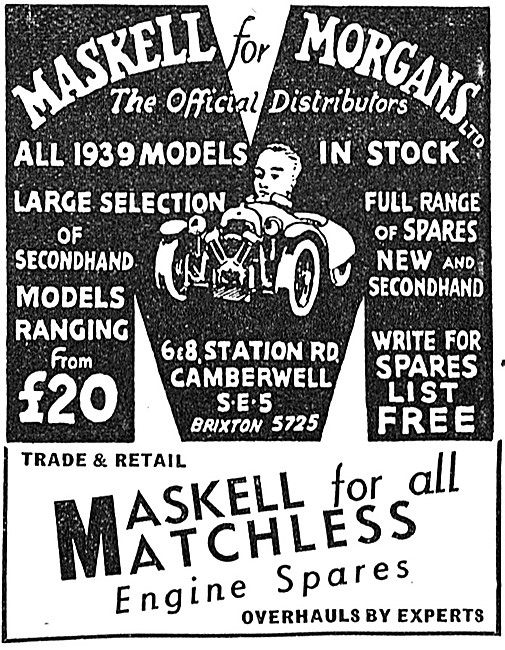 Maskell For Morgans Sales & Service - Matchless Engine Spares    