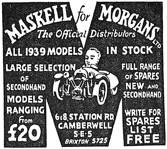 Maskell For Morgan Cars 1939                                     