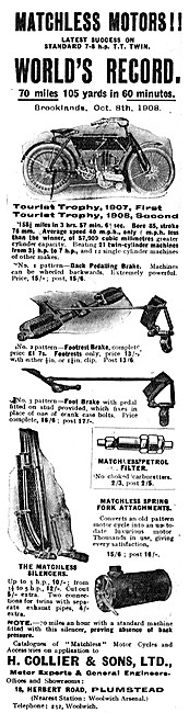 1908 Matchless 7hp Twin Motor Cycle                              