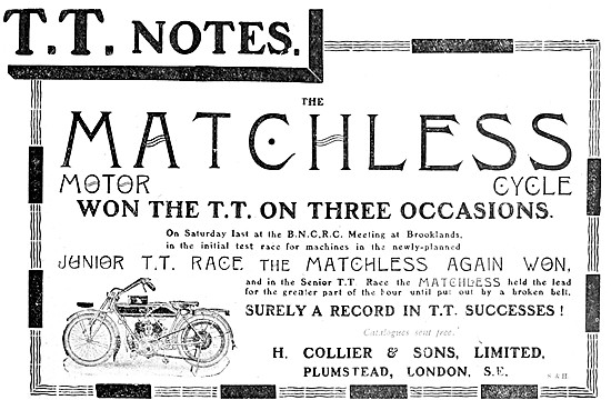 Matchless Racing Motor Cycles 1911                               