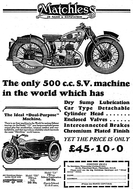 1930 Matchless Model T/5 500 cc SV                               